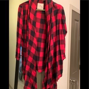 Buffalo plaid wrap. Super cute!